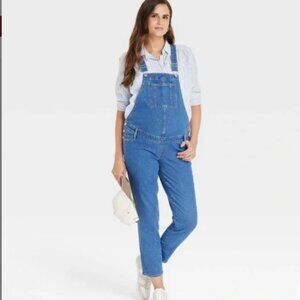 ISABEL MATERNITY Overalls Denim Jumpsuit Adjustable Waist Blue Jeans